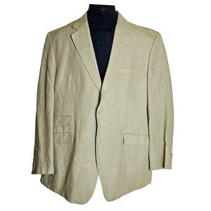 Murano 100% Linen Beige 2-Button Double Vent Men’s Blazer Sport Jacket Size L